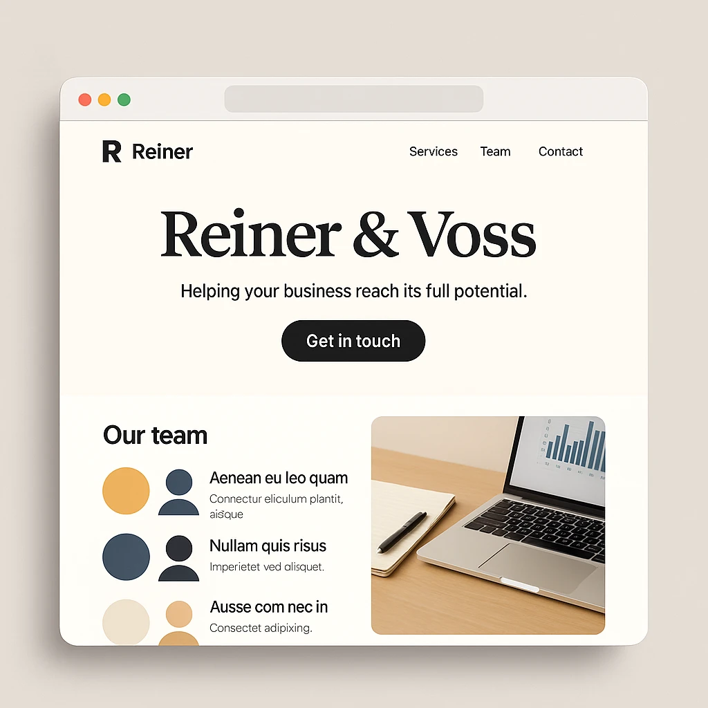 Reiner & Voss Advisory — concept website design for a professional advisory firm